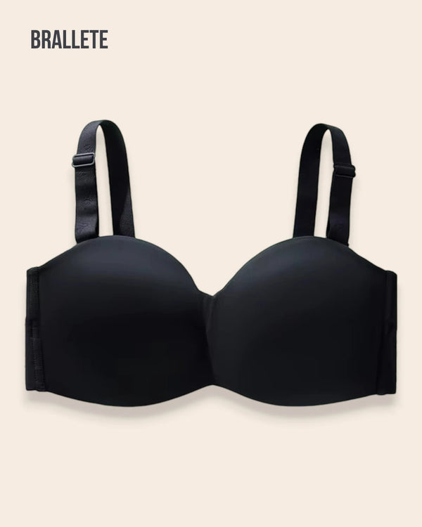Brasier Sin Costuras Con Varillas y Tirantes Removibles - Brallete Negro Brasier Sin Costuras