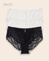 Panty Con Encaje Cintura Regular Santorini - Kit 3 Piezas 2x Blanco + Negro Panties