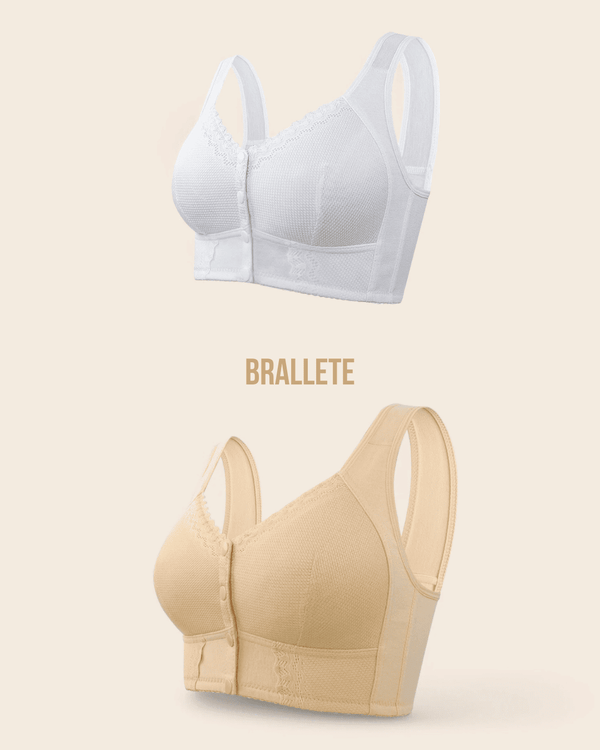 Brasier Quirúrgico con Cierre Frontal y Sin Varillas - ¡Compra uno y llévate dos! Blanco + Nude Brasier Quirúrgico