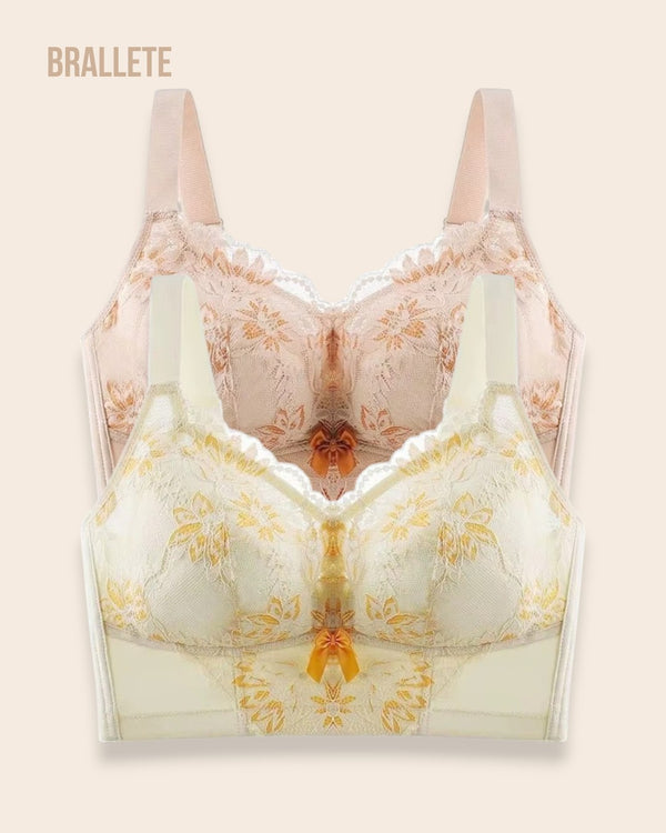Brasier Longline Con Encaje Fresia – Compre 1 y Lleva 2 Nude + Amarillo Brasier Longline