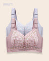 Brasier Longline Plus-Size Con Tirantes Convertibles – ¡Compra 1 y Llévate 2! Lila + Rosa Brasier Longline