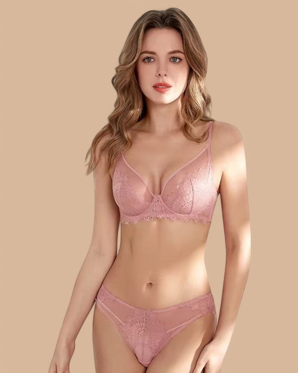 Conjunto Lencería Sin Relleno Margarita - Brallete Conjunto de Lencería