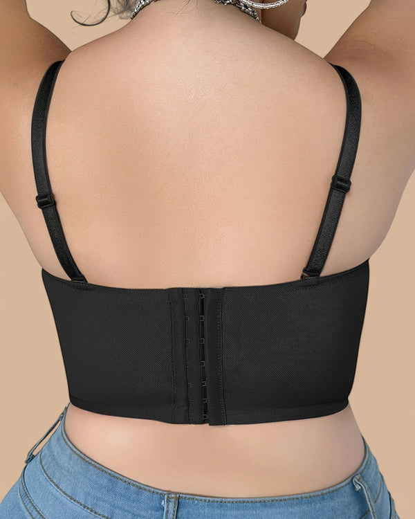 Brasier Longline Push-Up Modelador Con Tirantes Removibles Deyanira - Brallete Brasier Longline Modelador