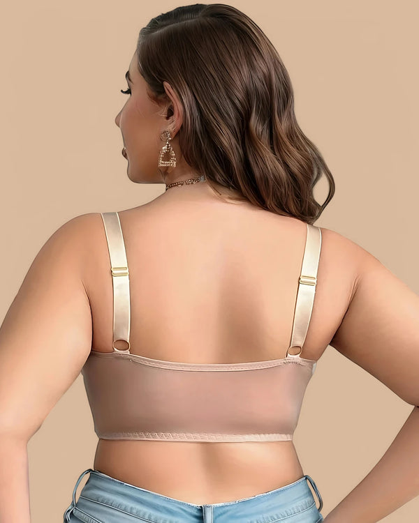 Brasier Bralette Push-Up Con Encaje Y Cierre Frontal Dondiego - Brallete Brasier Push-Up