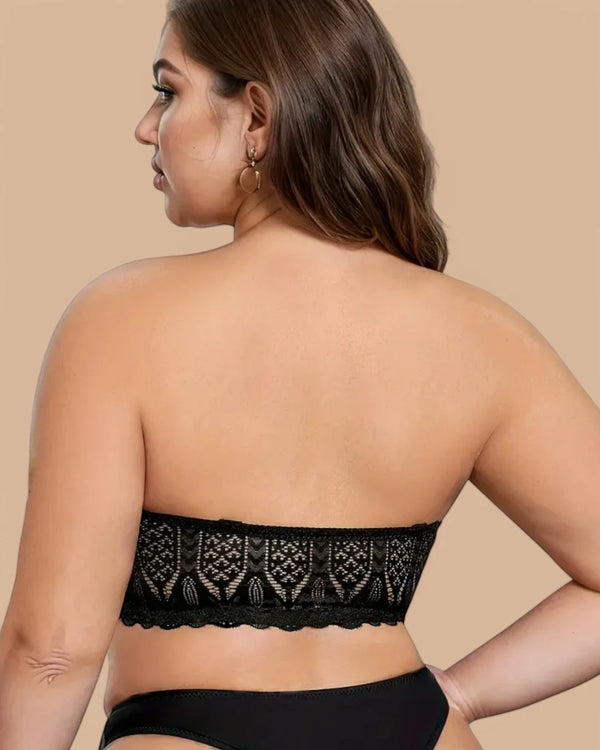Brasier Sin Tirantes Con Encaje Cierre Delantero Aurina - Brallete Brasier Sin Tirantes