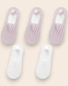 Calcetines Invisibles con Silicona Brallete - Kit de 5 Pares 3 Lila 2 Blancas del 3 al 8 Calcetines