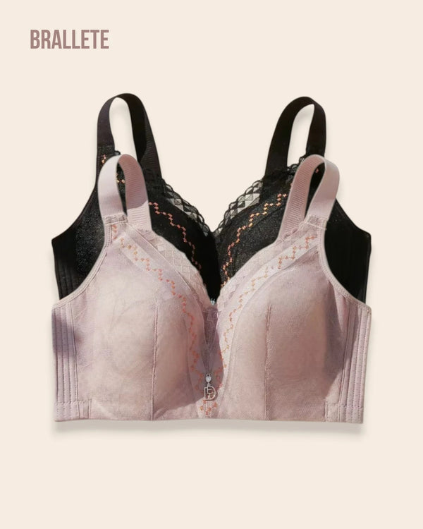 Brasier Longline Sin Relleno Alcachofa - Brallete Negro + Rosa Brasier Longline