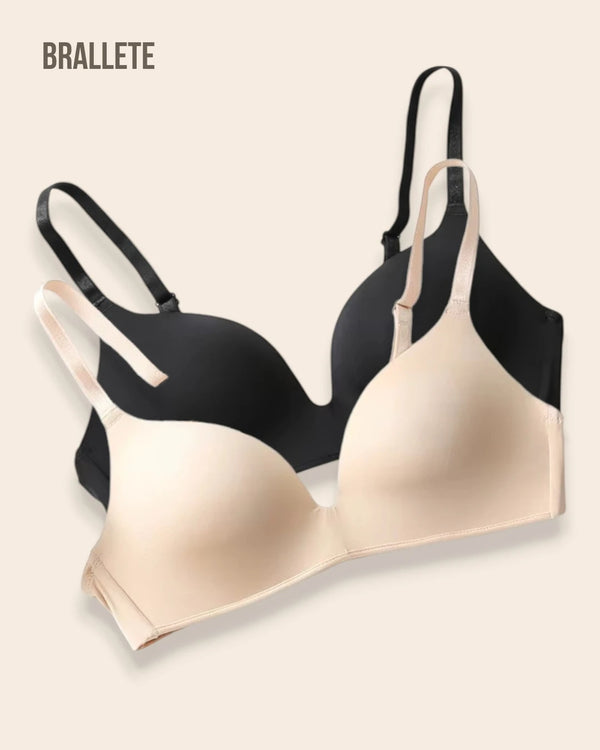 Brasier Bralette Soporte Alto Gerbera - Kit 2 Piezas Negro + Nude Brasier Bralette