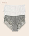 Panty Con Encaje Cintura Regular Santorini - Kit 3 Piezas 2x Blanco + Blanco Panties