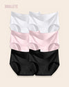 Panties Sin Costuras Cintura Alta Cianita - Kit 6 Piezas Blanco + Rosa + Negro Panties