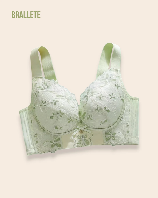 Brasier Longline de Encaje con Relleno Fino y Alto Soporte – Brallete Verde Oscuro Brasier Longline