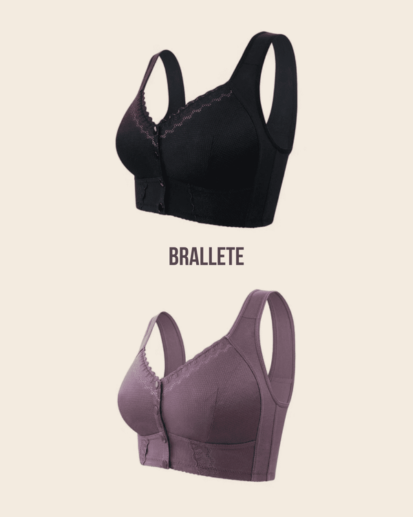 Brasier Quirúrgico con Cierre Frontal y Sin Varillas - ¡Compra uno y llévate dos! Negro + Morado Brasier Quirúrgico