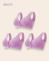 Brasier Bralette Con Varillas y Relleno – Kit 3 Piezas 3x Morado Copa Única Brasier Bralette