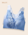 Brasier Bralette Sin Varillas Y Alto Soporte Geranio - ¡Compra 1 y Lleva 2! Blanco + Azul Brasier Bralette