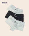 Panty Con Encaje Cintura Regular Camellia - Kit 3 Piezas 2x Blanco + Negro Panties