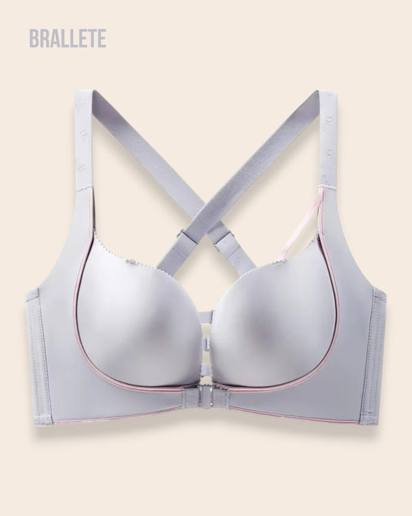 Brasier Bralette Racerback Sin Varillas Con Relleno - Brallete Gris Brasier Bralette