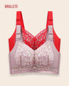 Brasier Longline Plus-Size Con Tirantes Convertibles – ¡Compra 1 y Llévate 2! Rojo + Rosa Brasier Longline