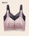 Brasier Longline Plus-Size Con Tirantes Convertibles – ¡Compra 1 y Llévate 2! Negro + Rosa Brasier Longline