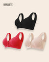 Brasier Bralette Con Varillas y Relleno – Kit 3 Piezas Nude + Negro + Rojo Copa Única Brasier Bralette