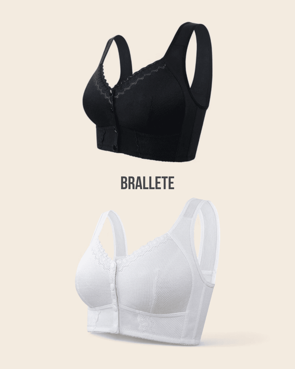 Brasier Quirúrgico con Cierre Frontal y Sin Varillas - ¡Compra uno y llévate dos! Negro + Blanco Brasier Quirúrgico