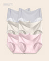 Panties Sin Costuras Cintura Alta Cianita - Kit 6 Piezas Nude + Gris + Rosa Panties