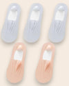 Calcetines Invisibles con Silicona Brallete - Kit de 5 Pares 3 Gris 2 Naranja del 3 al 8 Calcetines