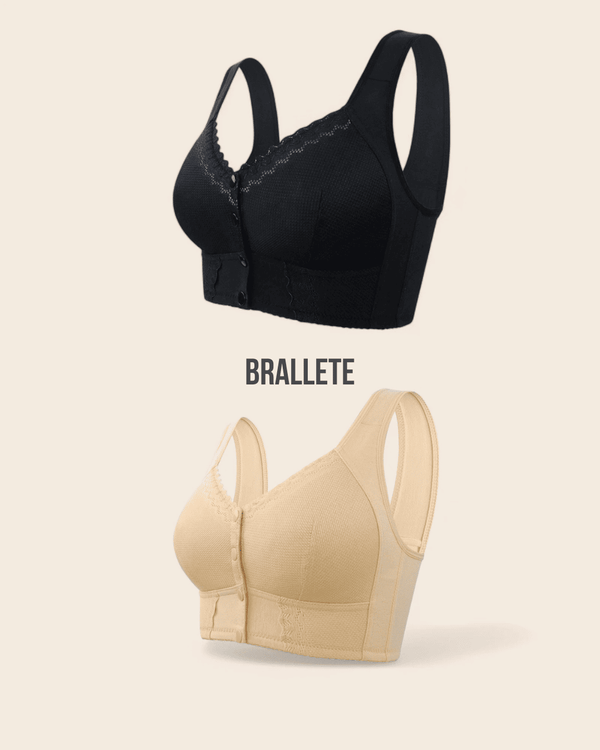 Brasier Quirúrgico con Cierre Frontal y Sin Varillas - ¡Compra uno y llévate dos! Negro + Nude Brasier Quirúrgico