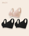 Brasier Bralette Con Varillas y Relleno – Kit 3 Piezas Nude + Negro + Negro Copa Única Brasier Bralette