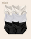 Panties Sin Costuras Cintura Alta Cianita - Kit 6 Piezas Nude + Gris + Negro Panties