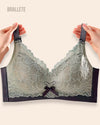 Brasier Bralette de Encaje y Tirantes Ajustables - Brallete Gris Brasier Bralette