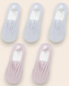 Calcetines Invisibles con Silicona Brallete - Kit de 5 Pares 3 Gris 2 Lila del 3 al 8 Calcetines