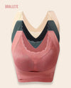 Brasier Longline Push-Up Con Cierre Frontal – ¡Compra 2 y Llévate 3! Verde + Nude + Rosa Brasier Longline
