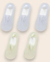 Calcetines Invisibles con Silicona Brallete - Kit de 5 Pares 3 Gris 2 Verdes del 3 al 8 Calcetines