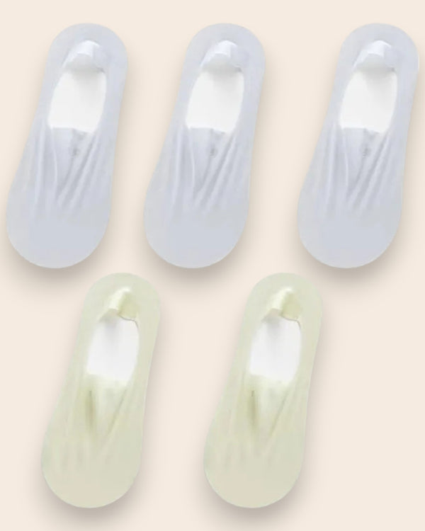 Calcetines Invisibles con Silicona Brallete - Kit de 5 Pares 3 Gris 2 Verdes del 3 al 8 Calcetines