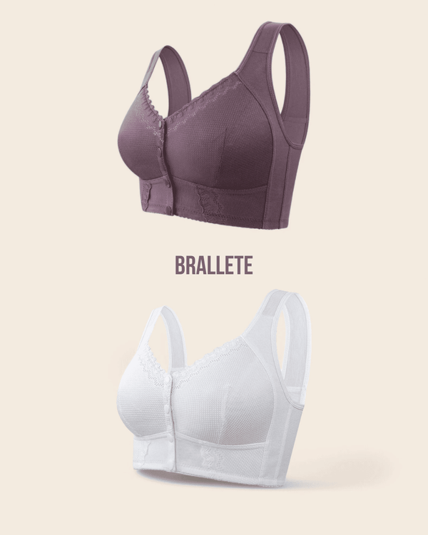 Brasier Quirúrgico con Cierre Frontal y Sin Varillas - ¡Compra uno y llévate dos! Morado + Blanco Brasier Quirúrgico