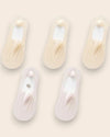 Calcetines Invisibles con Silicona Brallete - Kit de 5 Pares 3 Nudes 2 Rosas del 3 al 8 Calcetines