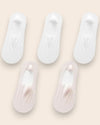 Calcetines Invisibles con Silicona Brallete - Kit de 5 Pares 3 Blancas 2 Rosas del 3 al 8 Calcetines
