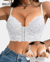 Brasier Push-Up Longline de Encaje con Fecho Frontal – ¡Compra 1 y Lleva 2! Brasier Longline