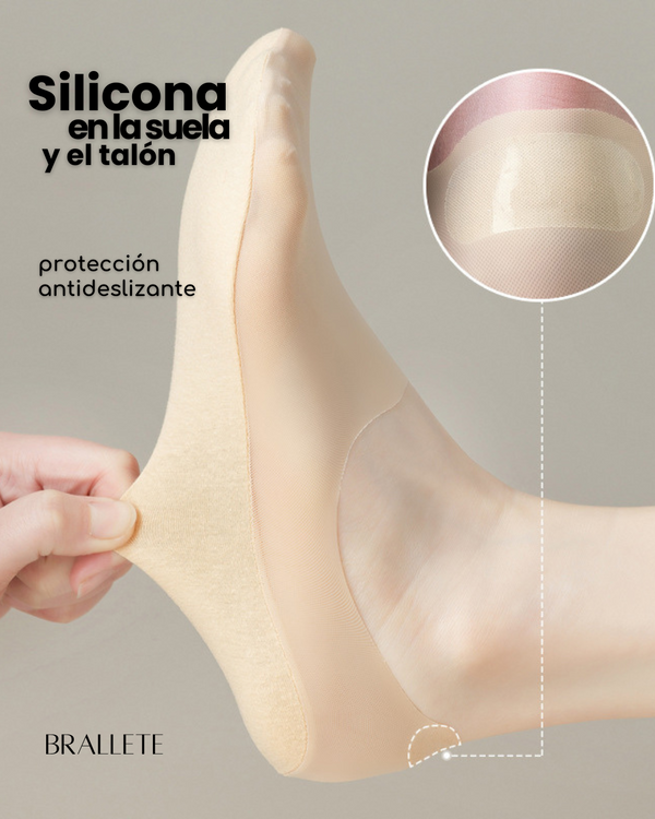 Calcetines Invisibles con Silicona Brallete - Kit de 5 Pares Calcetines