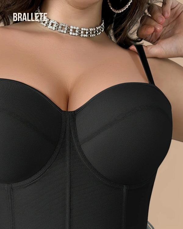 Brasier Longline Push-Up Modelador Con Tirantes Removibles Deyanira - Brallete Brasier Longline Modelador