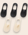 Calcetines Invisibles con Silicona Brallete - Kit de 5 Pares 3 Negras 2 Nudes del 3 al 8 Calcetines