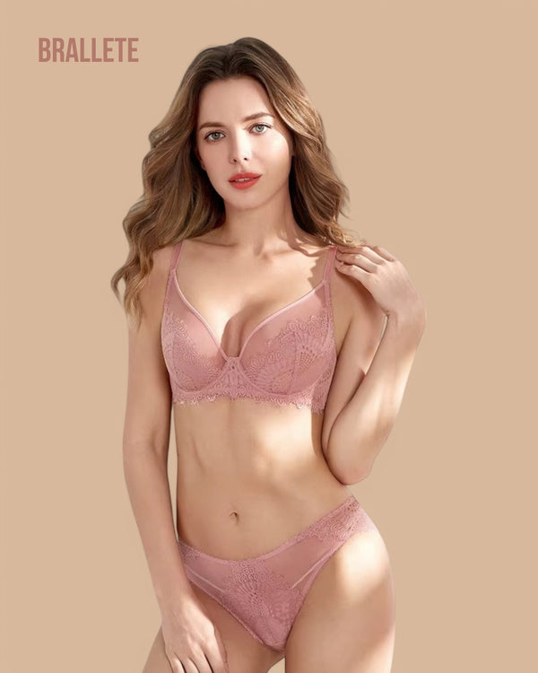 Conjunto Lencería Sin Relleno Margarita - Brallete Conjunto de Lencería