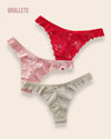 Panty Con Encaje Cintura Baja Violet - Kit 3 Piezas Panties