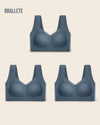Brasier Top Sin Varillas y Sin Costuras - Kit 3 piezas 3x Azul Brasier Top