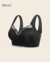 Brasier Longline Plus Size sin Varillas- Brallete Negro Brasier Longline