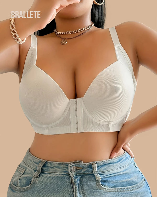 Brasier Bralette Push-Up Suporte Alto Ornella - Brallete Blanco Brasier Push-Up