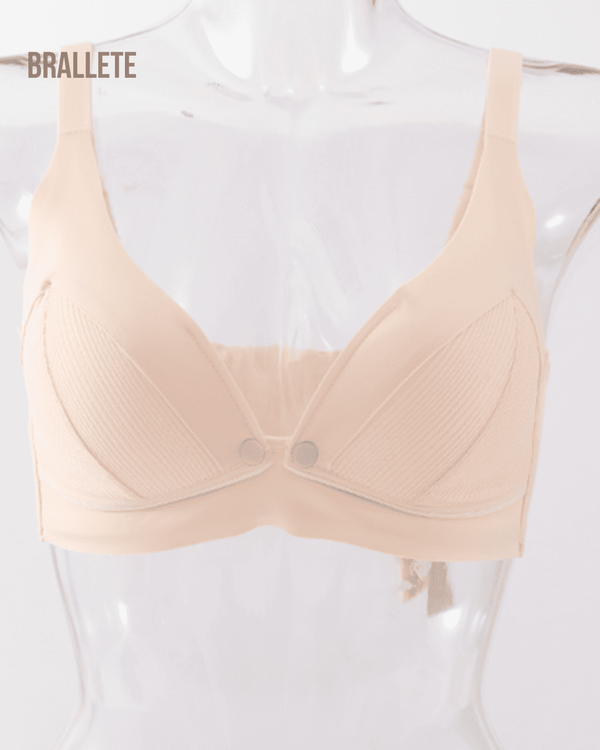 Brasier de Lactancia sin Varillas con Doble Cierre - Kit 3 Piezas 3x Nude Brasier de Lactancia