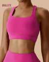 Brasier Top Deportivo Con Relleno Removible y Soporte Alto Rosa Brasier Top