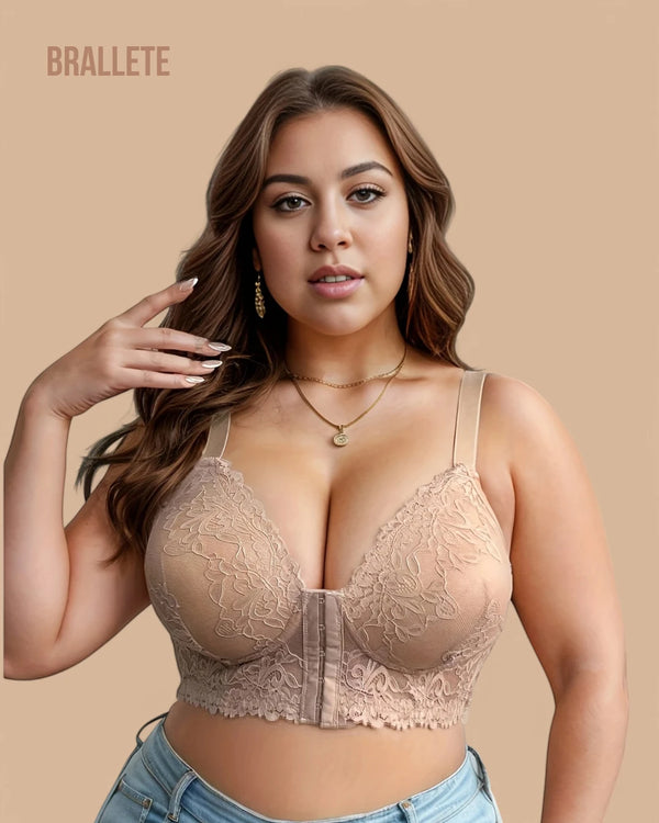 Brasier Bralette Push-Up Con Encaje Y Cierre Frontal Dondiego - Brallete Brasier Push-Up