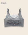 Brasier Longline Sin Varillas con Encaje - Brallete Gris Oscuro Brasier Longline